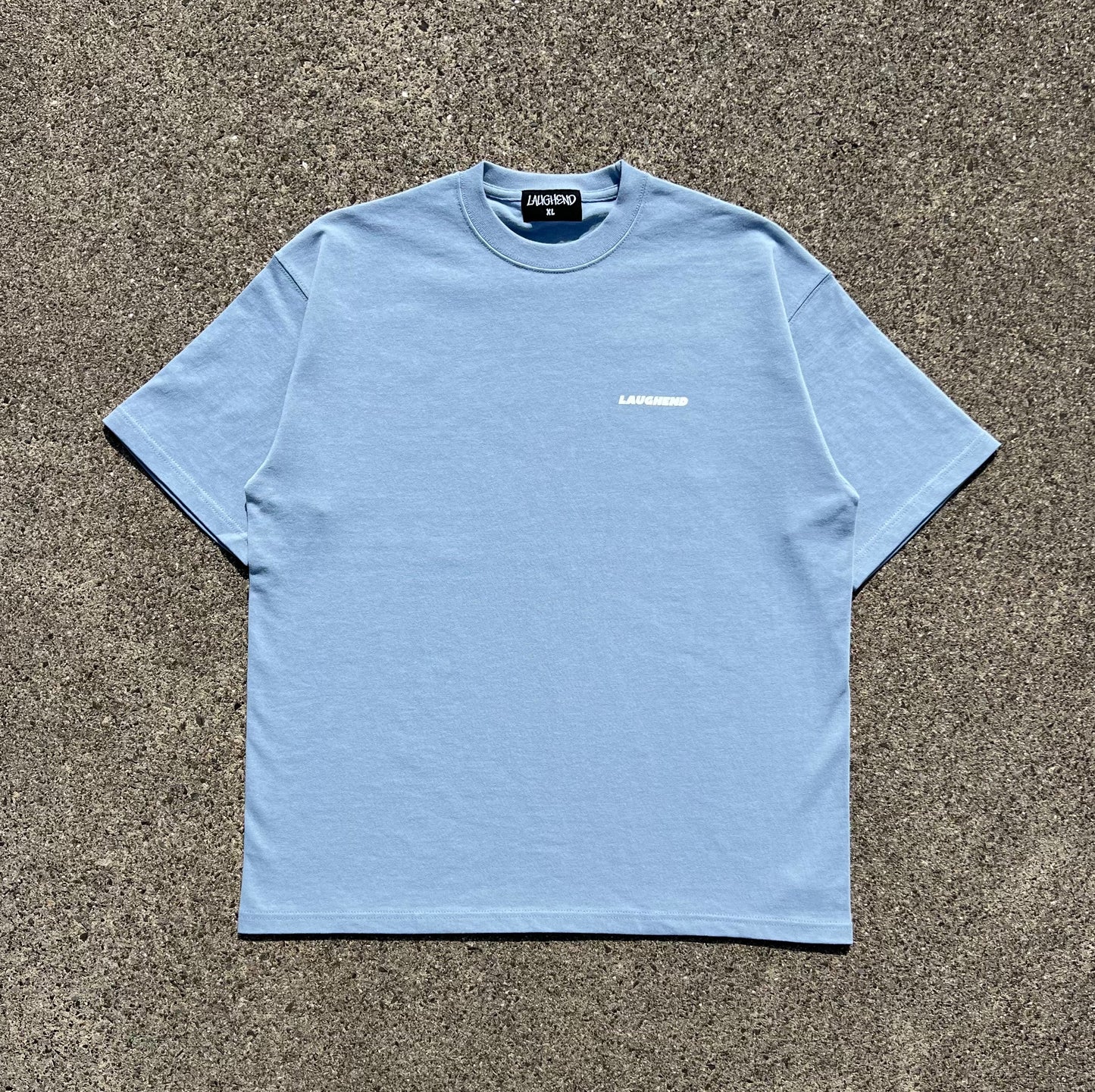 Horizontal logo tee (light blue)